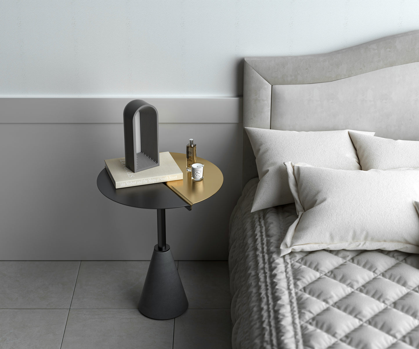 Fade Table Lamp – Modern Concrete LED Light by Squircle Decor