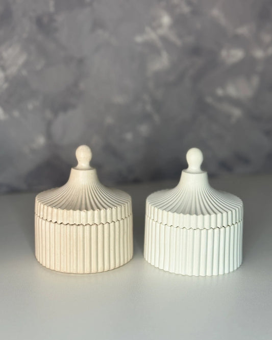 AuraNest Round Concrete Jar – Elegant Storage Container by Squircle Decor