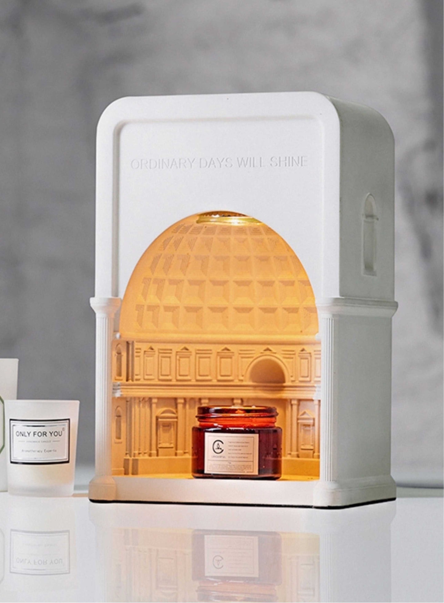 Pantheon Fade Table Lamp – Gradient Concrete Light by Squircle Decor