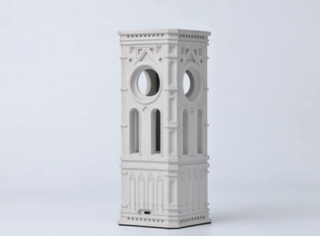 Square Church Table Lamp – Concrete & Glass Light by Squircle Decor