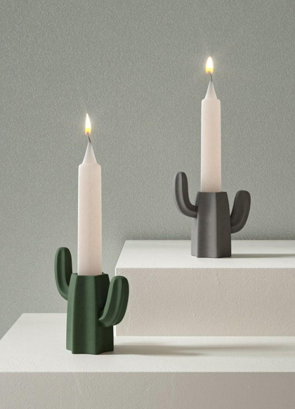 Desire Concrete Jar – Slim Sculptural Container by Squircle Decor