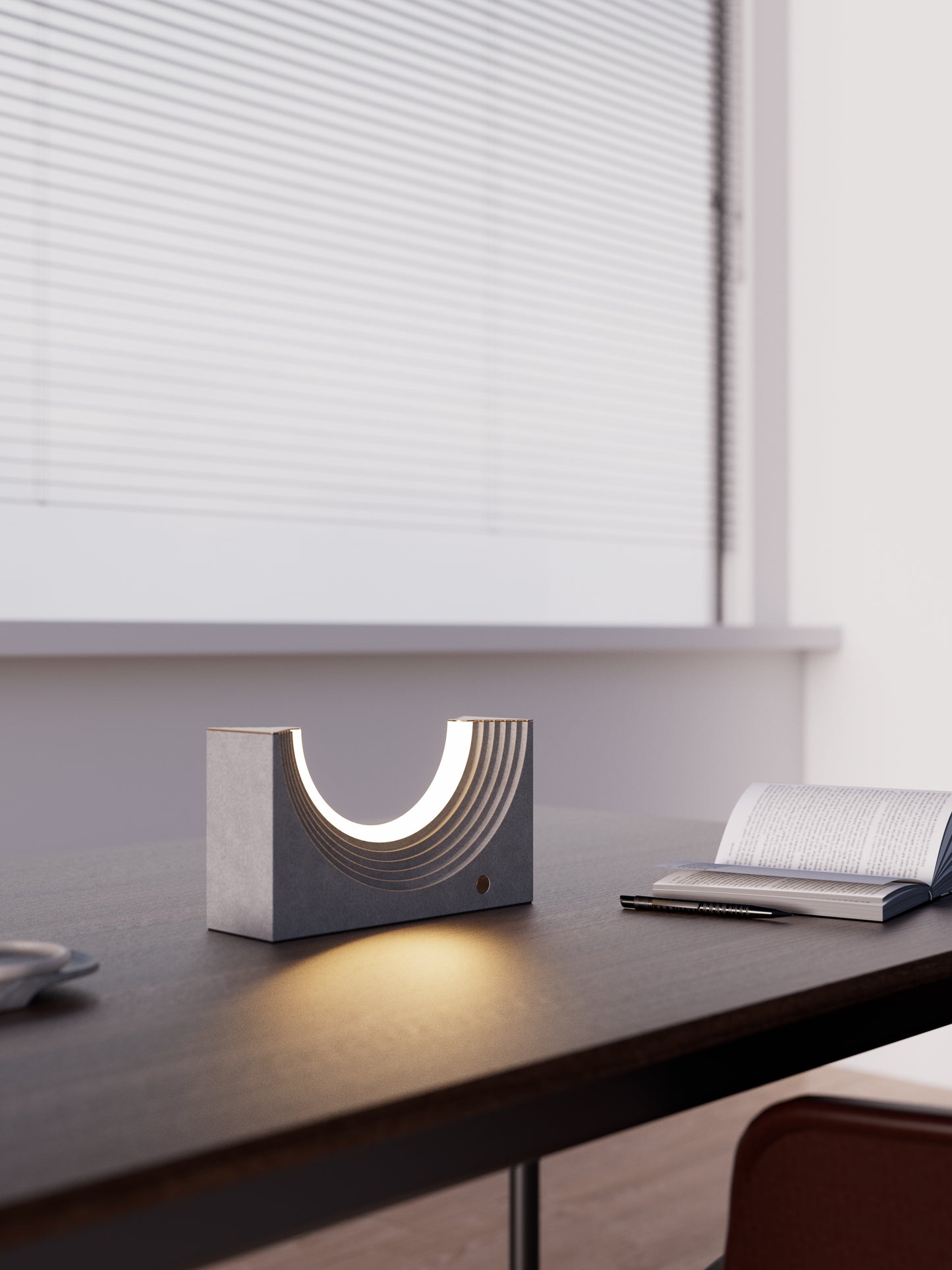 Theater Table Lamp – Sculptural Ambient Light by Squircle Decor