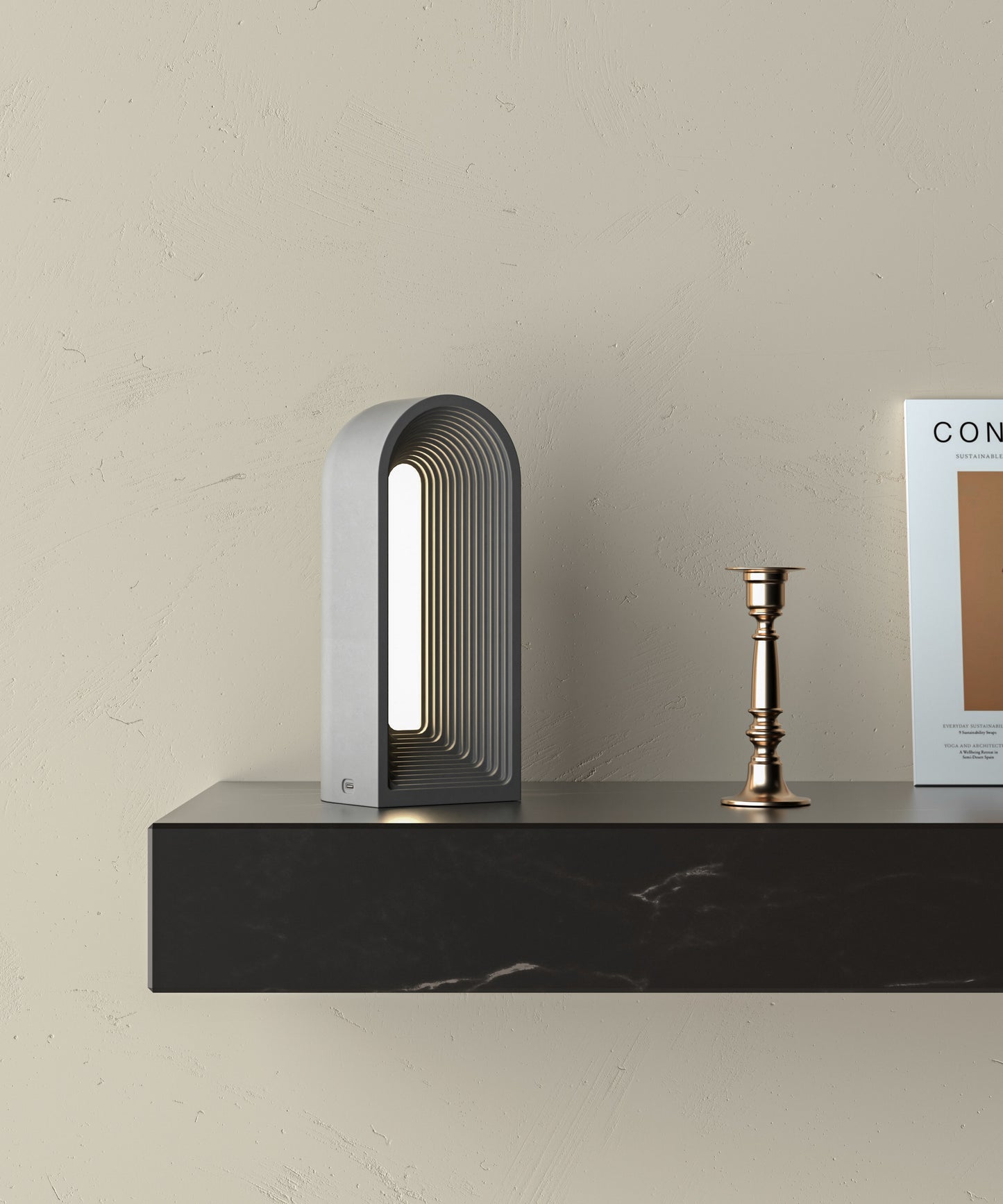 Fade Table Lamp – Modern Concrete LED Light by Squircle Decor