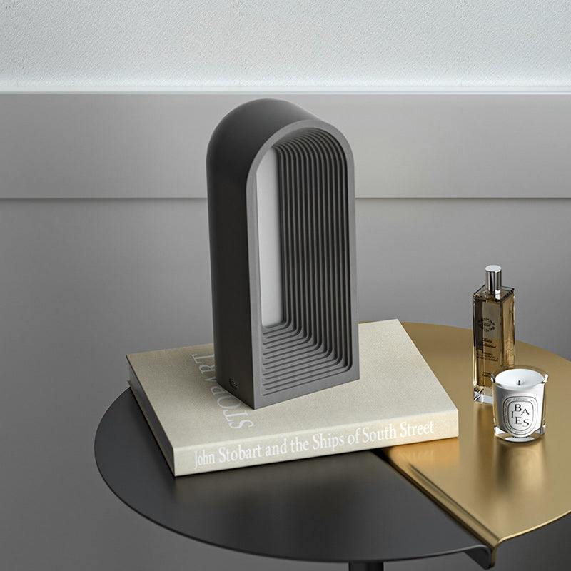 Fade Table Lamp – Modern Concrete LED Light by Squircle Decor