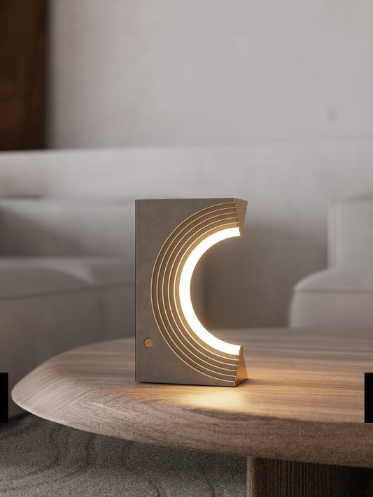Theater Table Lamp – Sculptural Ambient Light by Squircle Decor
