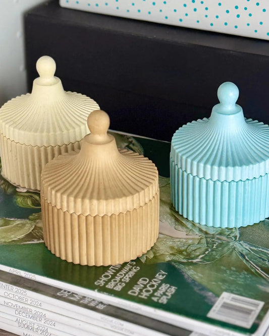 AuraNest Round Concrete Jar – Elegant Storage Container by Squircle Decor