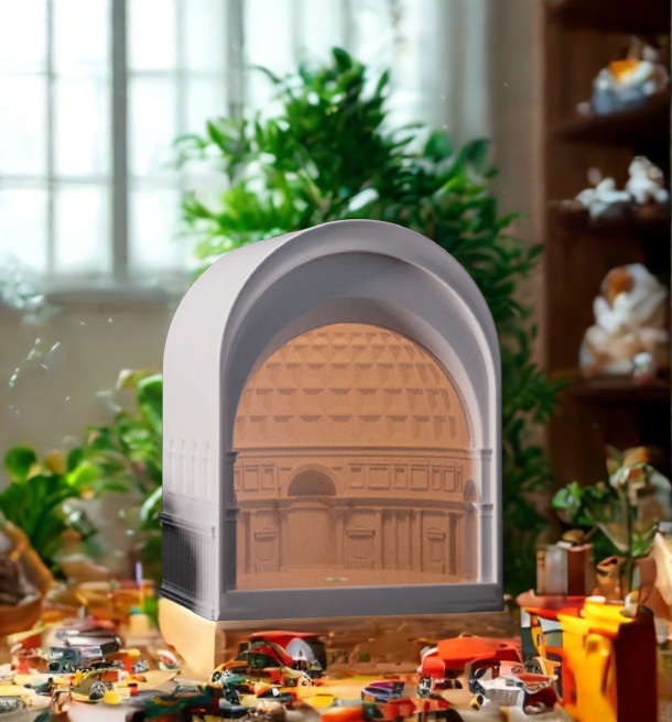 Pantheon Table Lamp – Dome Concrete Light by Squircle Decor