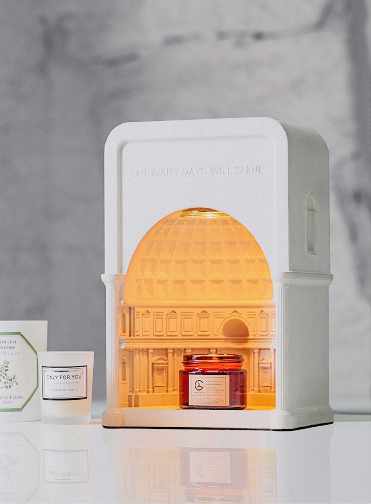 Pantheon Fade Table Lamp – Gradient Concrete Light by Squircle Decor