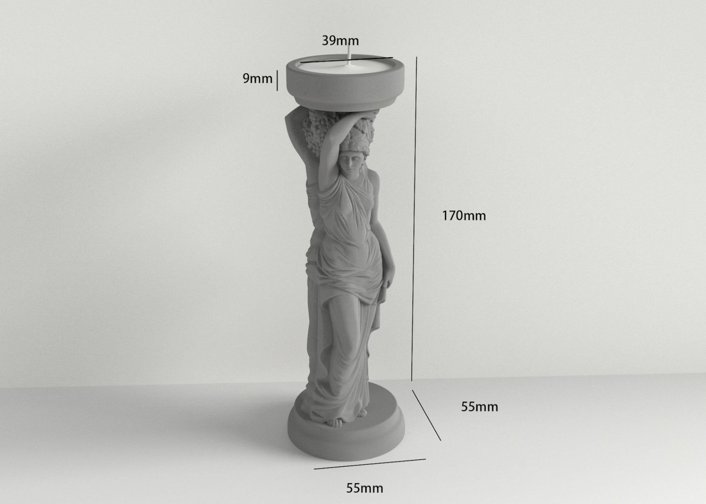 Goddess of Light – Sculptural Concrete Candle Holder by Squircle Decor