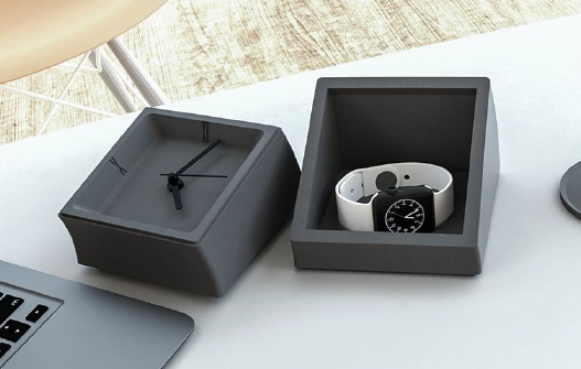 Premium Concrete Desk Clock Glow  – Minimalist Table Clock for Modern Decor