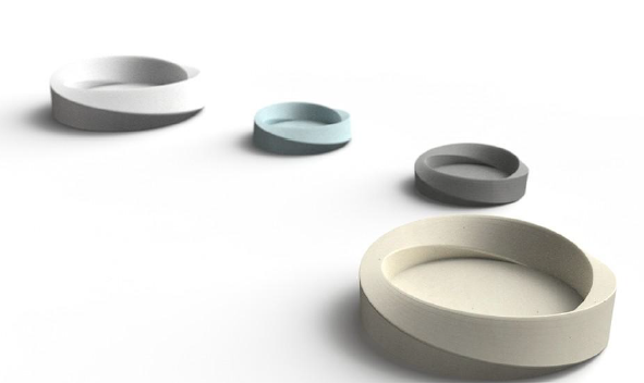 Mobius Concrete Ashtray – Modern Squircle Home Decor