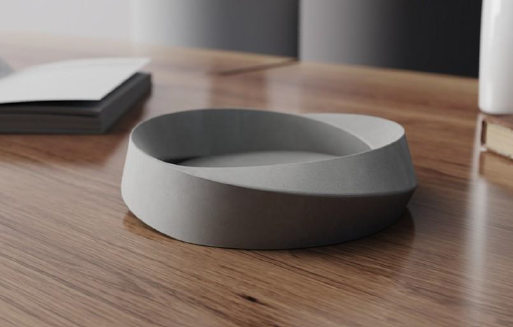 Mobius Concrete Ashtray – Modern Squircle Home Decor