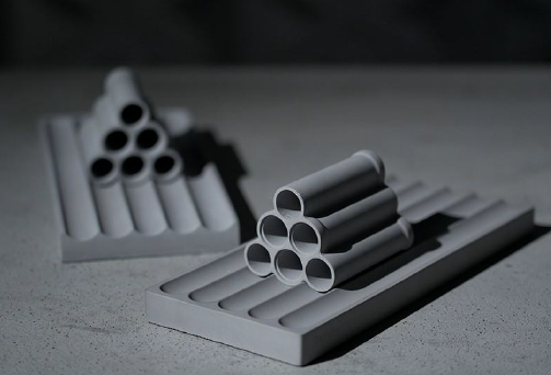 Concrete Pipe SlateNest Organizer – Modern Desk Tray by Squircle Decor