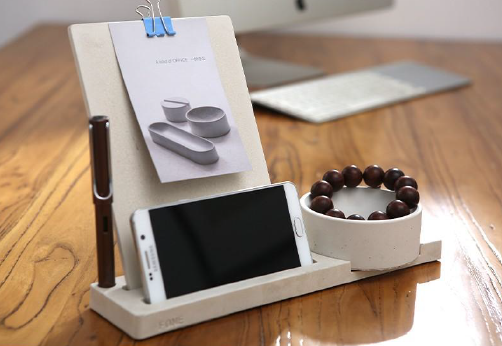 Desktop Combination – Concrete Organizer Set by Squircle Decor
