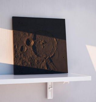 Lunar Meteorite 2 – Cosmic Concrete Art Object by Squircle Decor