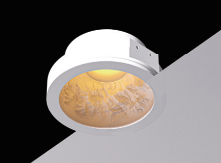 MountainGlow Downlight – Sculptural Concrete Ceiling Light by Squircle Decor