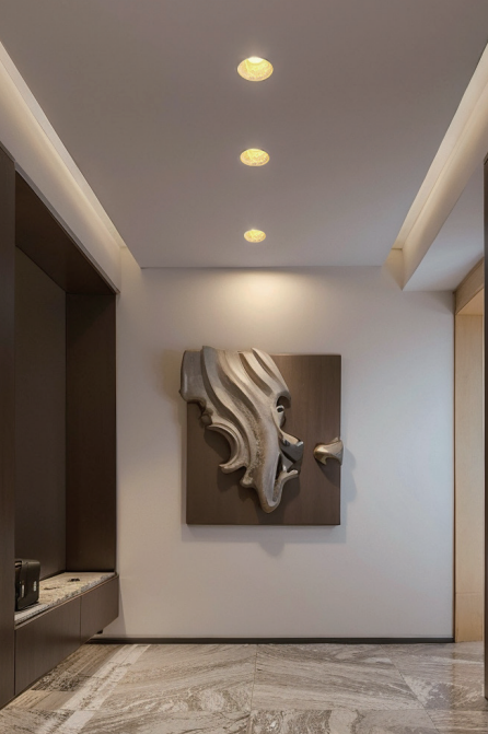 MountainGlow Downlight – Sculptural Concrete Ceiling Light by Squircle Decor