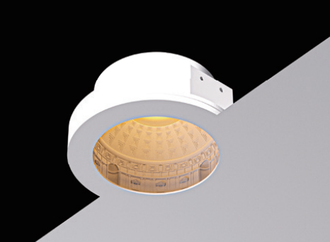 PantheonGlow Downlight – Architectural Concrete Ceiling Light by Squircle Decor