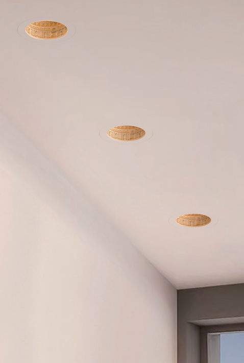 PantheonGlow Downlight – Architectural Concrete Ceiling Light by Squircle Decor