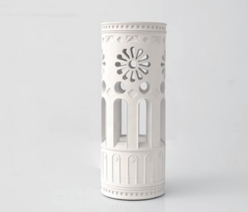 Church Round Table Lamp – Sculptural Concrete Light by Squircle Decor