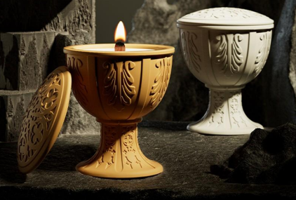 Grail Concrete Jar – Sculptural Storage Accent by Squircle Decor