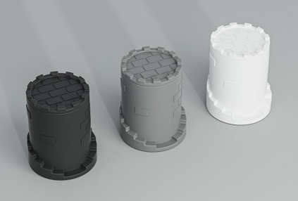 Dark Night Castle Jar – Gothic Concrete Container by Squircle Decor