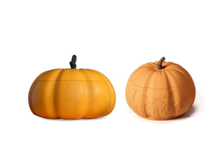 Pumpkin Concrete Jar – Seasonal Sculptural Container by Squircle Decor