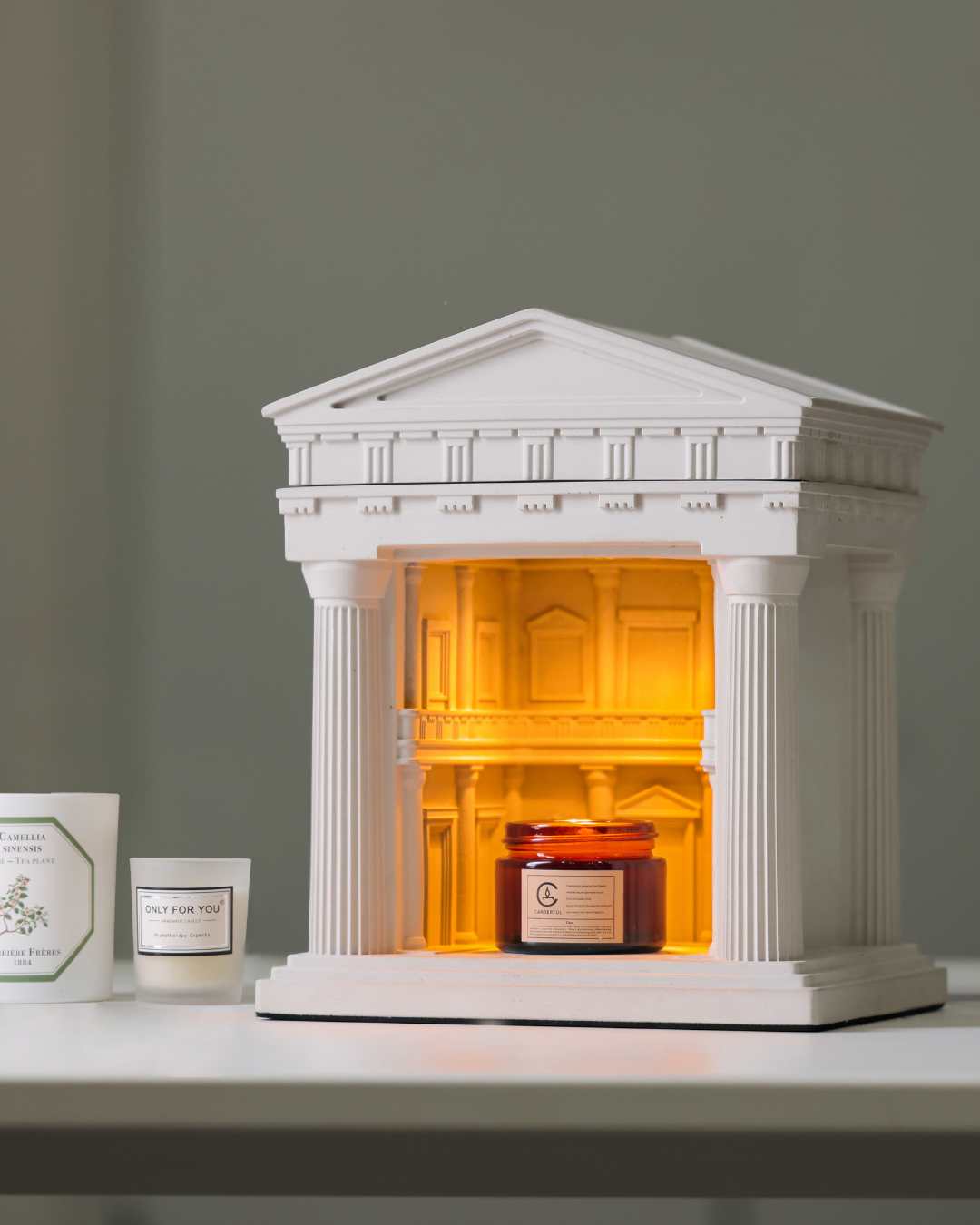 Temple Candle Warmer Lamp – Sculptural Wax Warmer by Squircle Decor