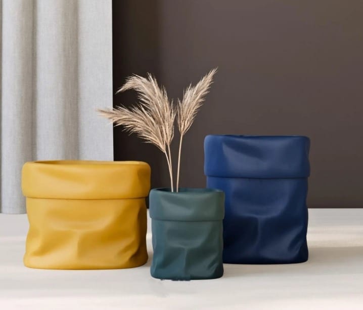 The Concrete Sack Bag Flowerpot by Squircle Decor