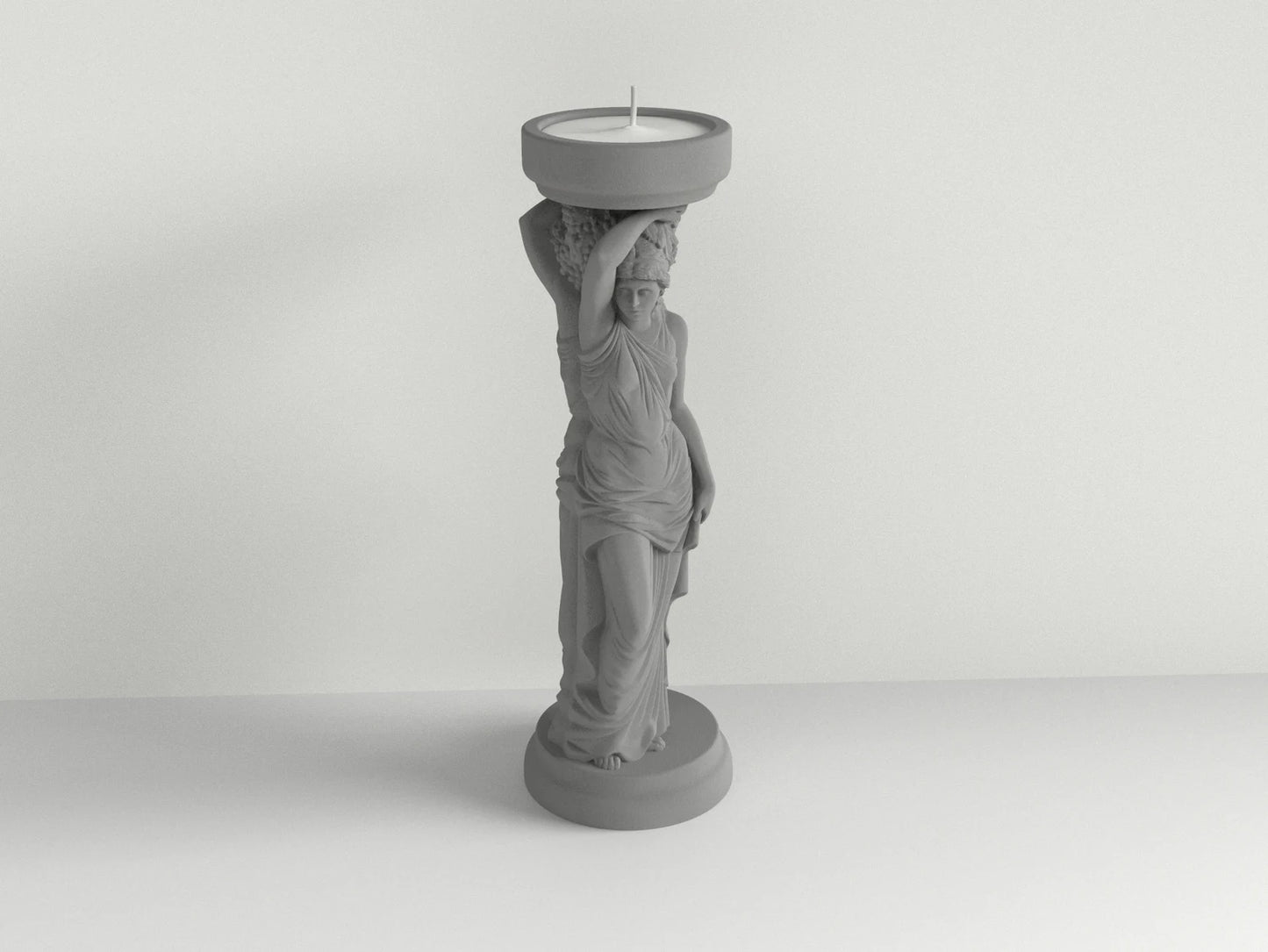 Goddess of Light – Sculptural Concrete Candle Holder by Squircle Decor