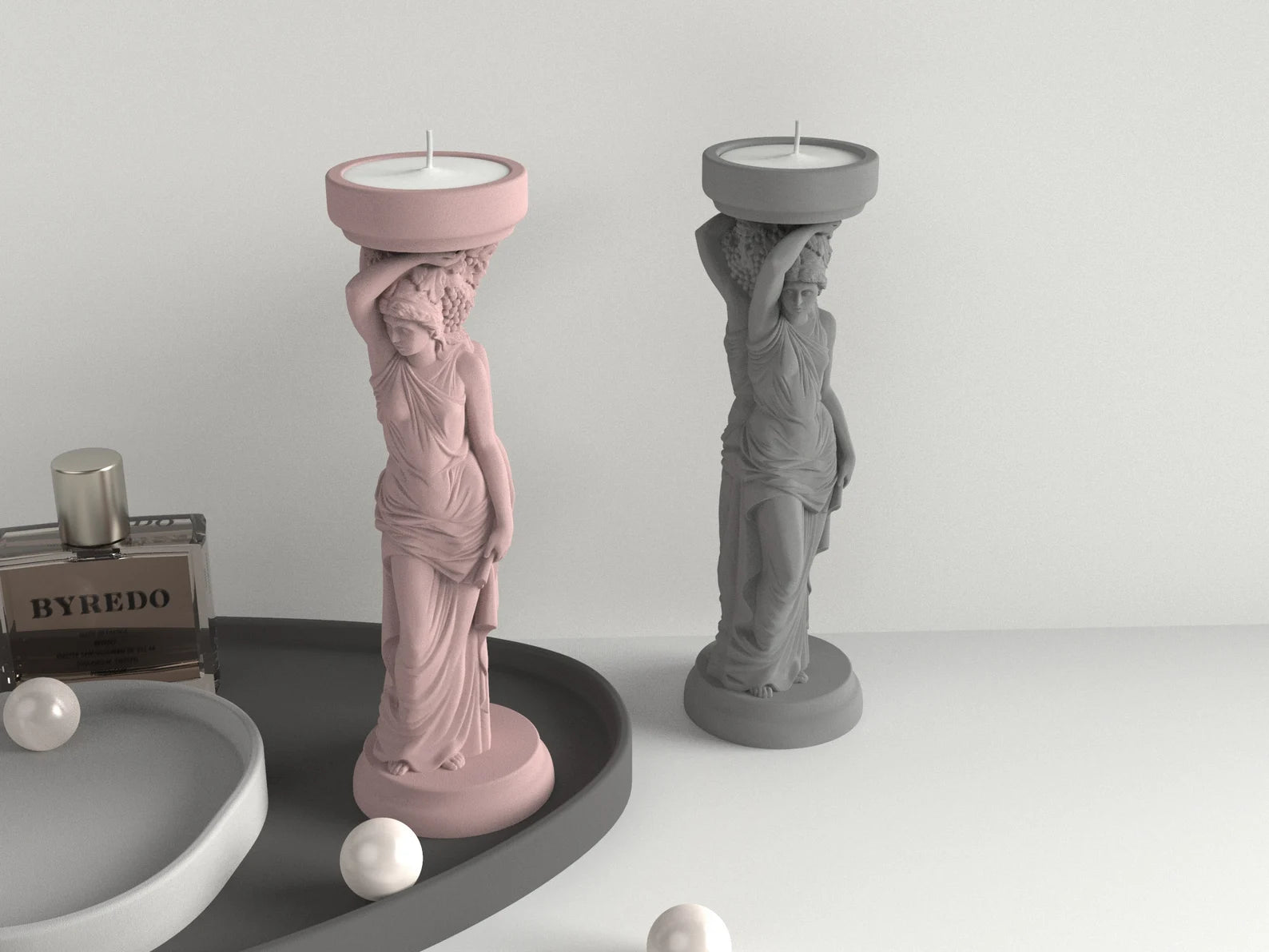 Goddess of Light – Sculptural Concrete Candle Holder by Squircle Decor