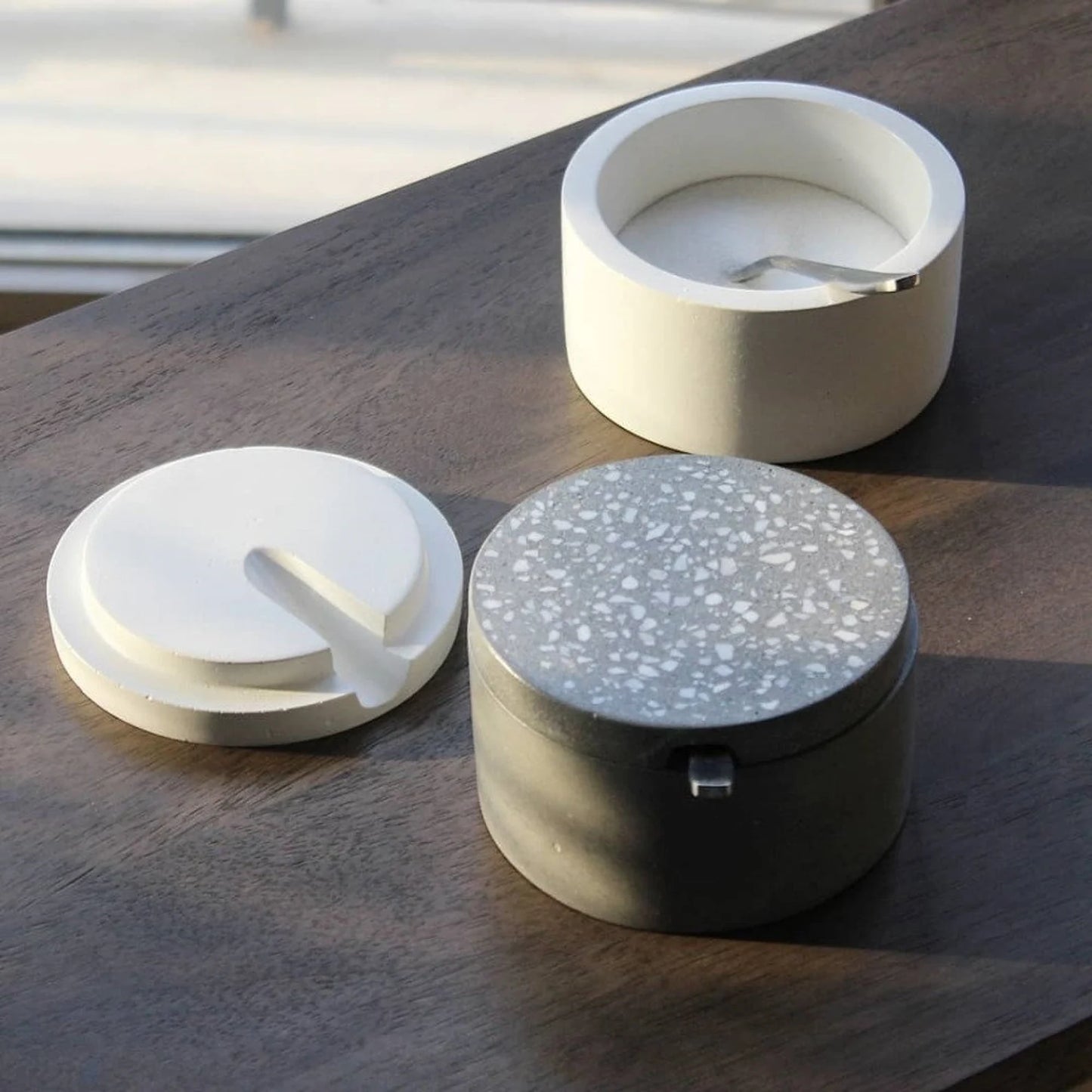 StoneVault Concrete Storage Box – Minimalist Organizer by Squircle Decor