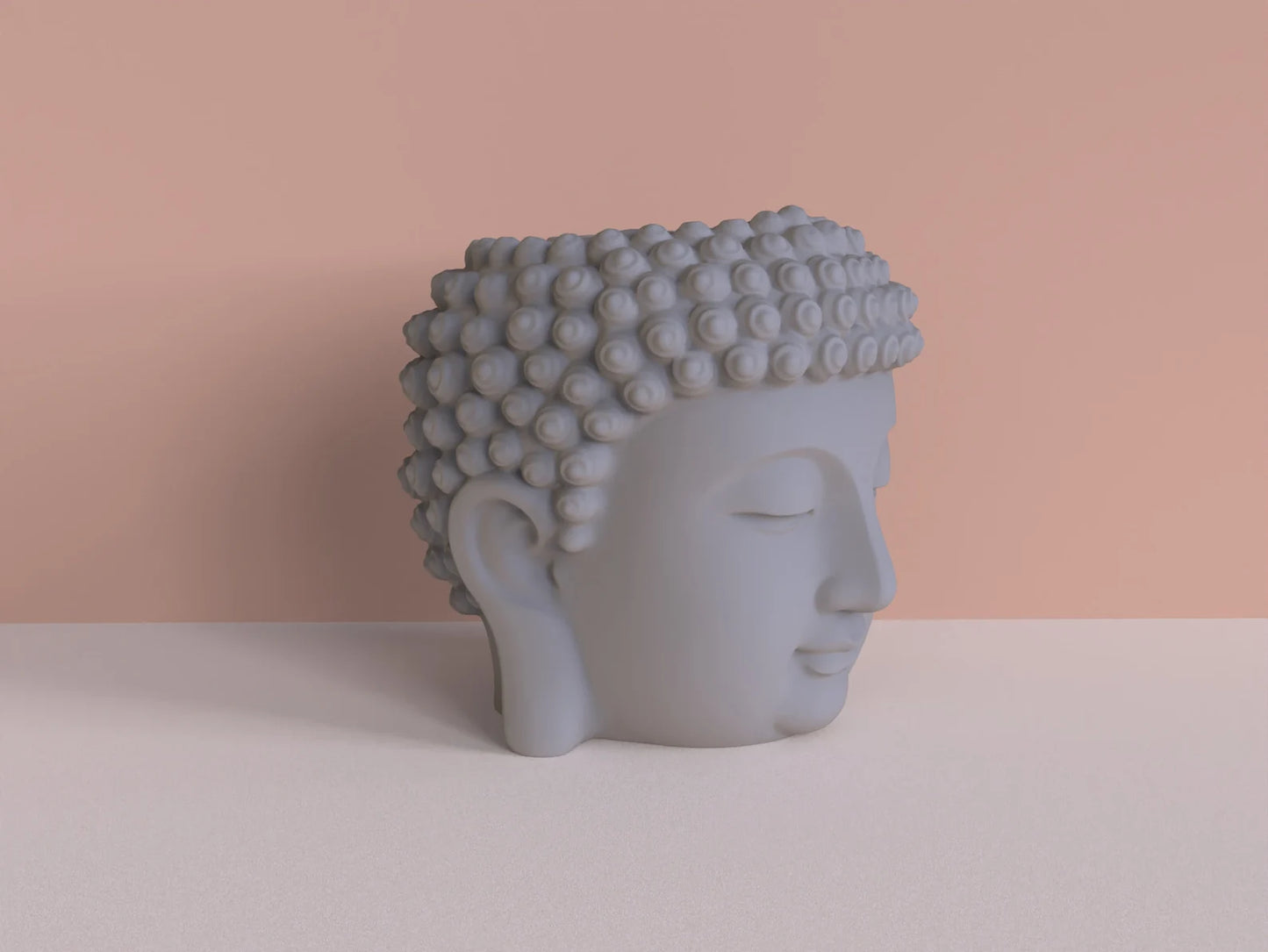 ZenBloom Buddha Head Planter – Spiritual Concrete Pot by Squircle Decor