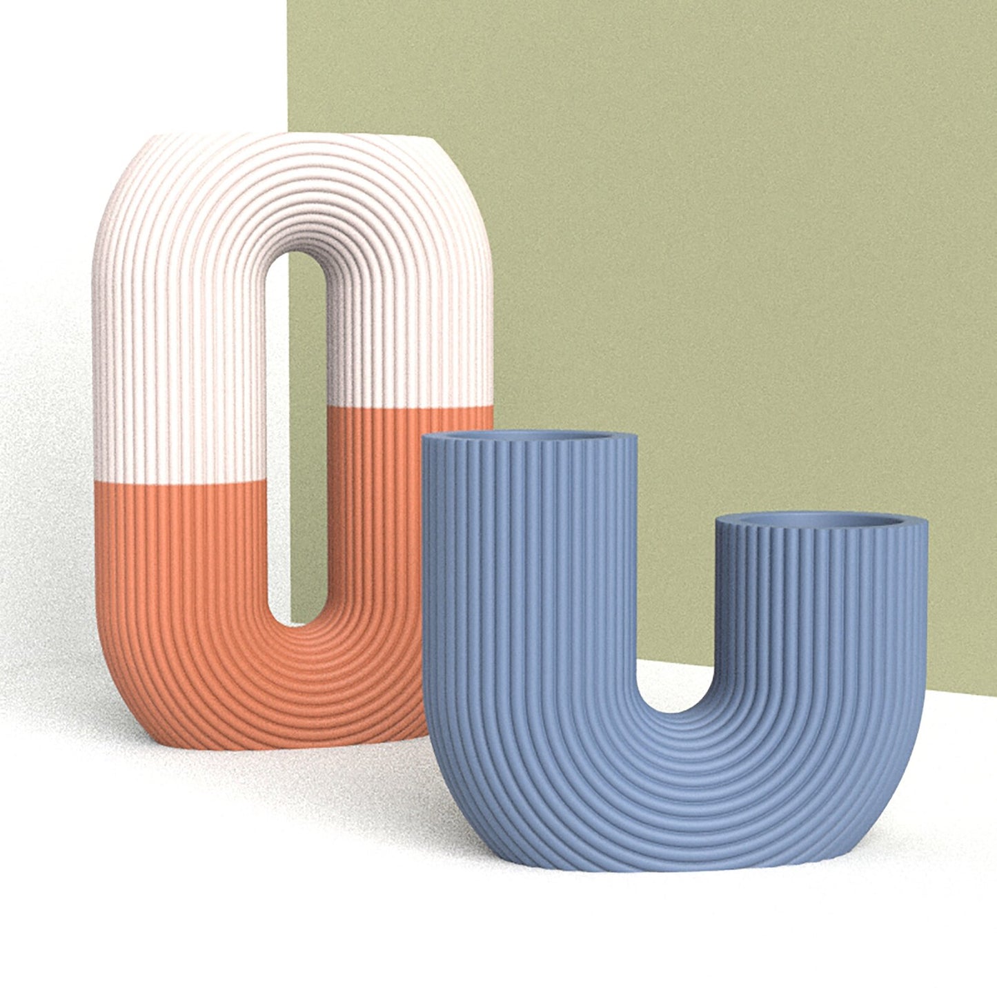 Sculptural Concrete Vase – Artistic Flower Holder by Squircle Decor