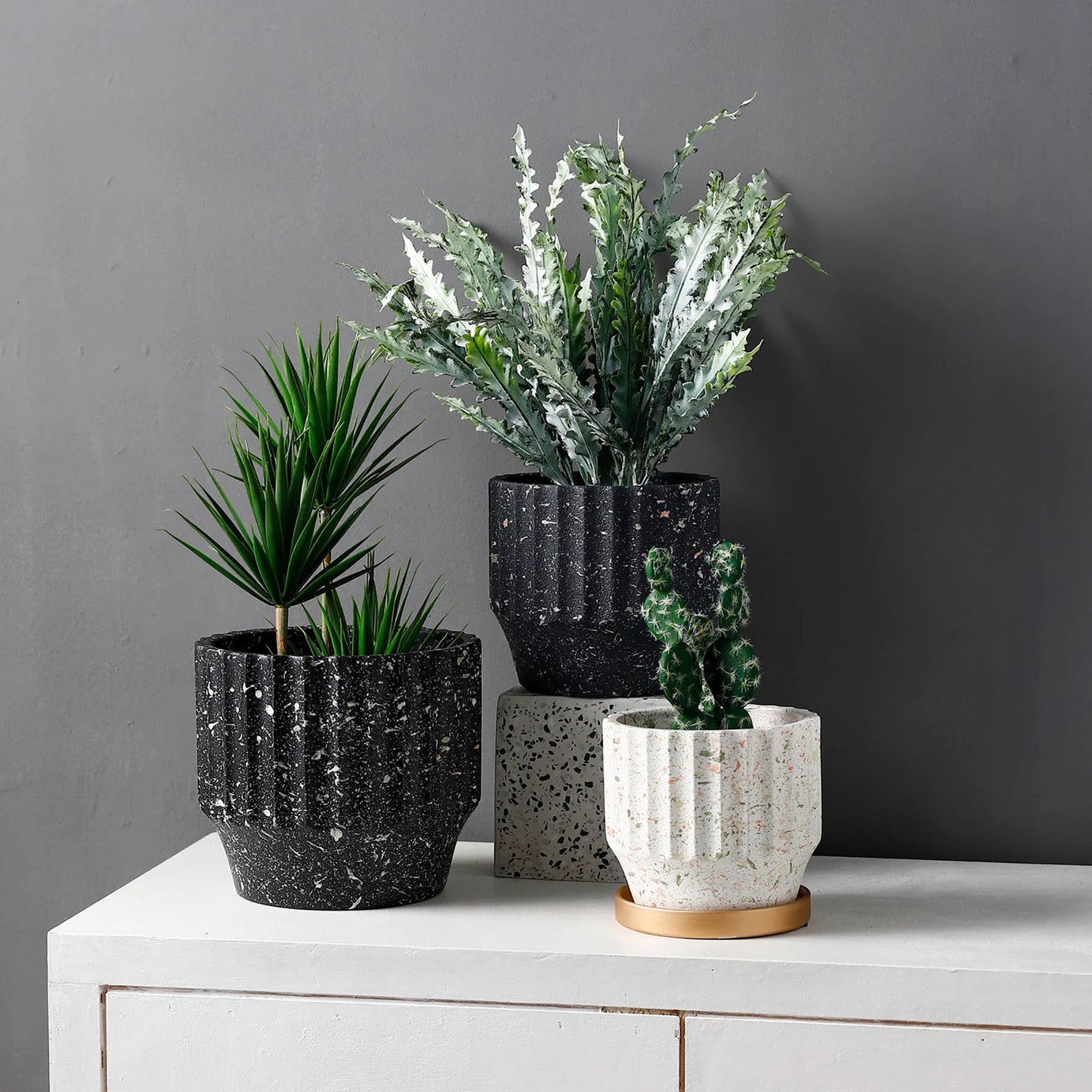 TerraForm Concrete Planter Set – Modern Indoor Plant Pots by Squircle Decor