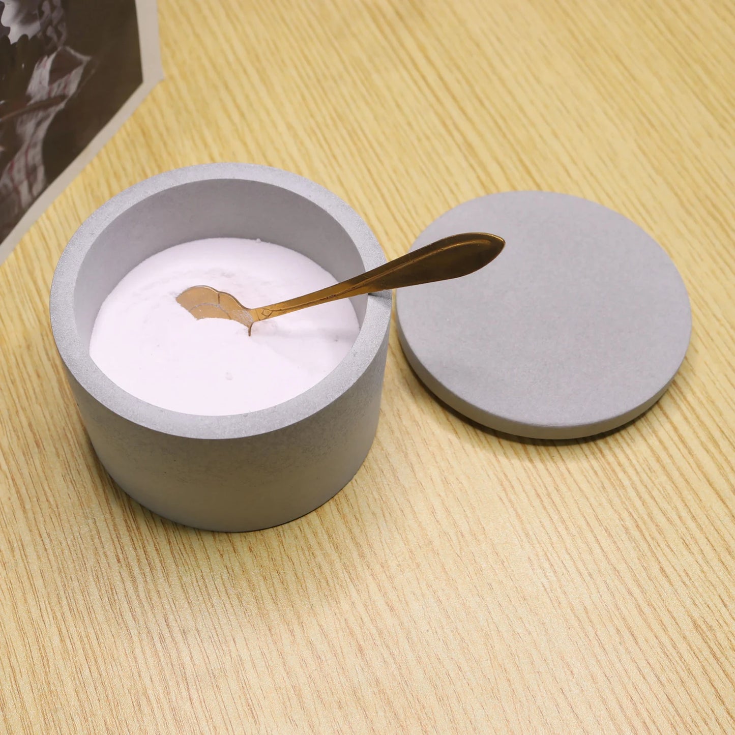 StoneVault Concrete Storage Box – Minimalist Organizer by Squircle Decor