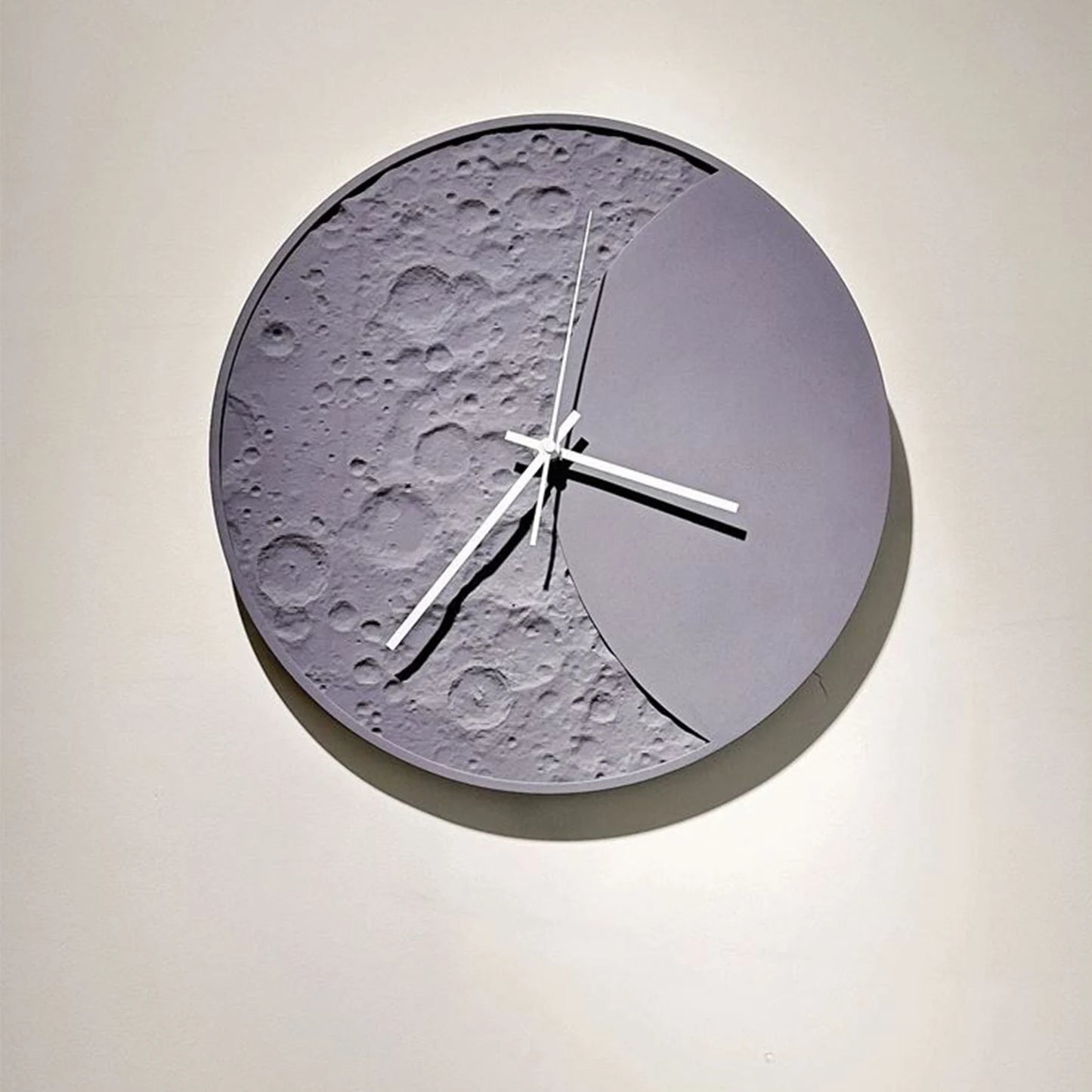 Lunar Eclipse Concrete Wall Clock – Modern Timepiece by Squircle Decor