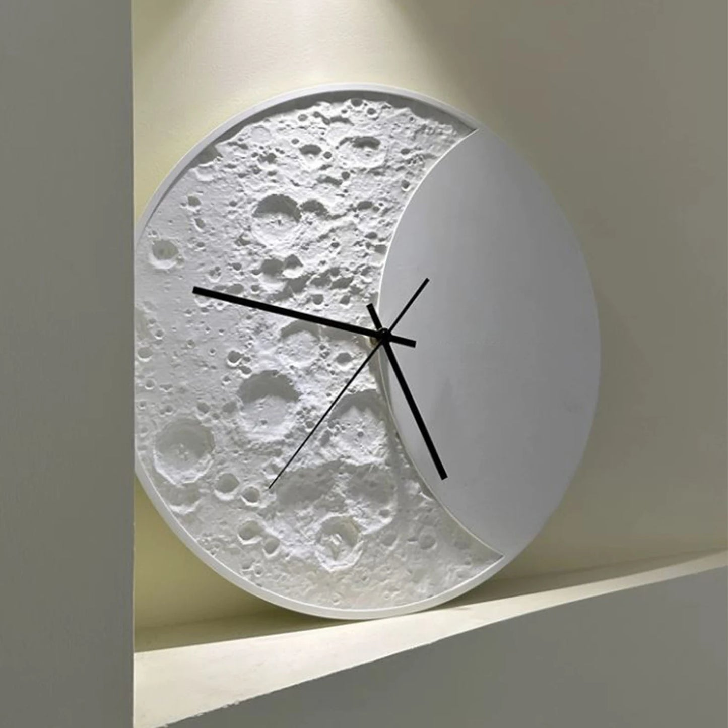 Lunar Eclipse Concrete Wall Clock – Modern Timepiece by Squircle Decor