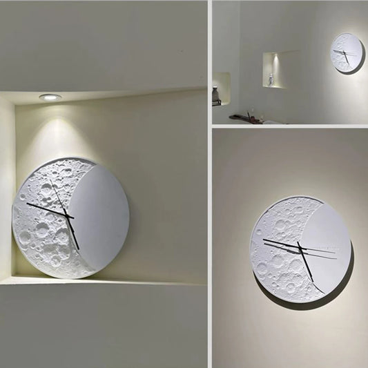 Lunar Eclipse Concrete Wall Clock – Modern Timepiece by Squircle Decor